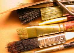 Save money on natural or synthetic brushes for oil, acrylics, and watercolor.