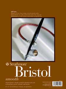 11x14 Tape Bound Strathmore 400 Series Bristol 15 Sheets 2-Ply Smooth